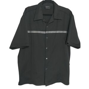 Men's Retro Black Anchor Blue Button-Up Shirt